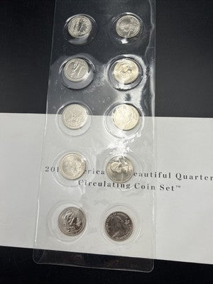 2013 P & D US Mint America the Beautiful Uncirculated 10 Coin ATB BU Quarter Set