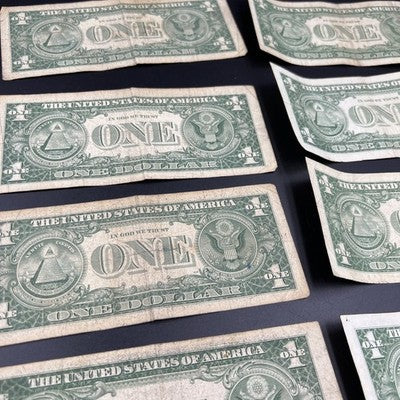 Lot of 10 1935 1957 $1 One Dollar Blue Seal Silver Certificates Very Circ #759