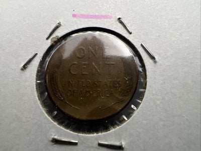 1957 D 1c Lincoln Wheat Cent Coin Tapered PLANCHET Error VF