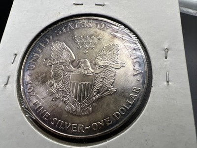 1996 1 Oz ASE American Silver Eagle Coin CH BU UNC Neat Toning Toner
