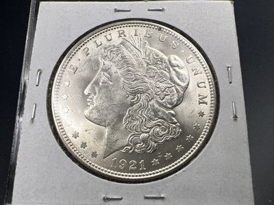 1921 P $1 Morgan Silver Dollar Coin Broken Ribbon Rev Variety Vam CH BU UNC