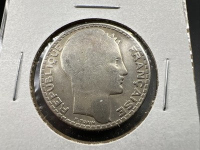 1933 France 10 Francs Silver Coin Choice VF Very Fine Circ