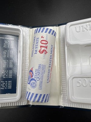 US Mint Certified 1999 P 25c Delaware State Statehood Quarter Roll BU UNC