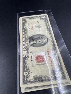 Lot of 5 1953 $2 USN United States Notes CH VF Very Fine Circ #929