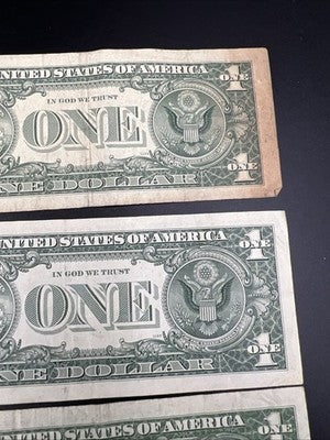 Lot of 4 1963 B $1 Barr Notes Fancy Serial Bills & * Star FRN Notes Circ #707