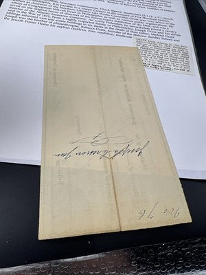 1839 Joseph Gratz Hand Autographed Endorsed for Collection Check