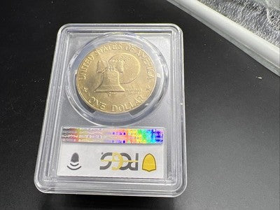 1976 P Type 2 $1 Ike Eisenhower Clad Copper Nickel Dollar Coin PCGS MS63 #419