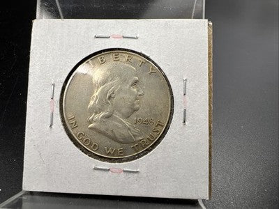 1948 P Franklin Half Dollar Silver Coin Double Die Reverse Variety CH VF Circ