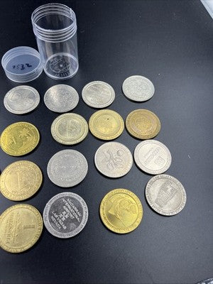 Lot of 20 $1 Casino Dollar Gaming Tokens Metal Circulated Conditions SKU#7532