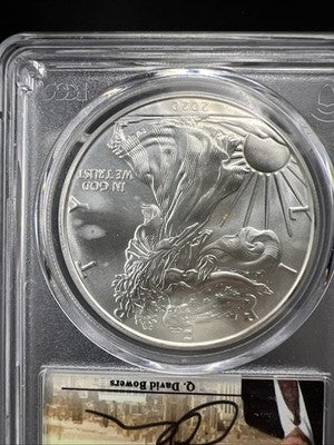 2020 ASE American Silver Eagle David Bowers Signature New York City Gallery PCGS