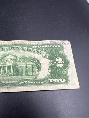 1928 D $2 USN United States Note Red Seal VG Very Good Circ #885