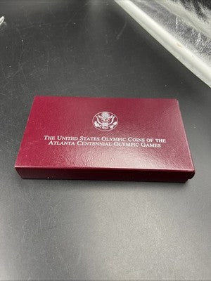 1995 Atlanta Olympics Runner Proof Silver Dollar Coin OGP Some Toning