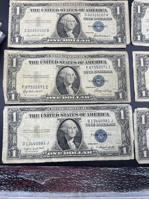 Lot of 16 VERY CIRC 1957 1935 $1 Dollar Silver Certificate Blue Seal Notes #81