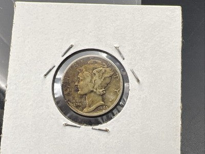 1943 S S/S 10c RPM Mercury Dime FS-501 Variety Fine Circ Nice toning