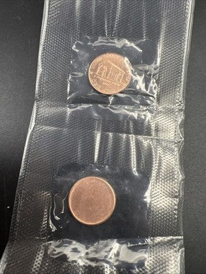 Blank Cent Error 1c Coin & 2009 D 1c BU 2 Coin Set in Sample Cello