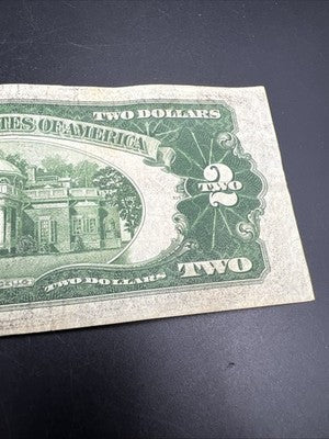 1928 D $2 USN United States Note Red Seal Bill Choice VG Very Good Circ #980