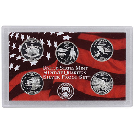 2002S 5-Piece Quarter Silver Proof Set