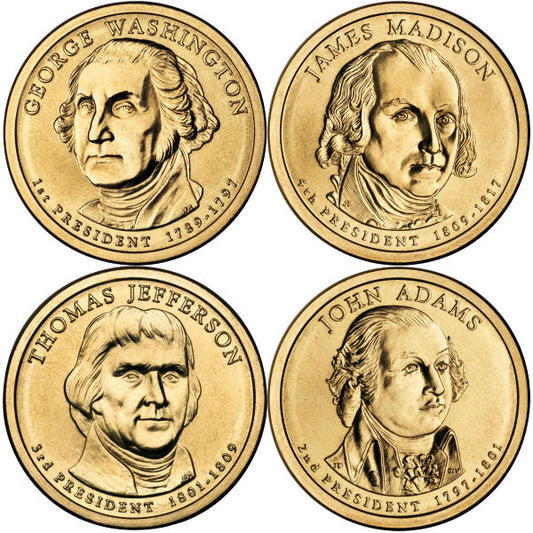 2007 D $1 Presidential Dollar 4 Coin Set