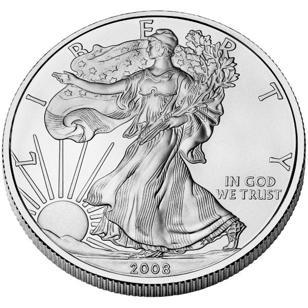 2008 $1 Silver Eagle 1 oz ASE American BU UNC Business Strike Single Coin