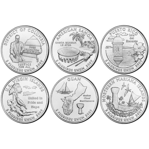 2009P 25C D.C. and U.S. Territories 6-Coin Set