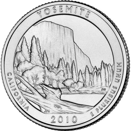 2010 P Yosemite National Park (California) ATB 25c Quarter America The Beautiful Single Coin