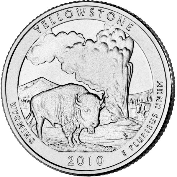 2010 D Yellowstone National Park (Wyoming) ATB 25c Quarter America The Beautiful Single Coin