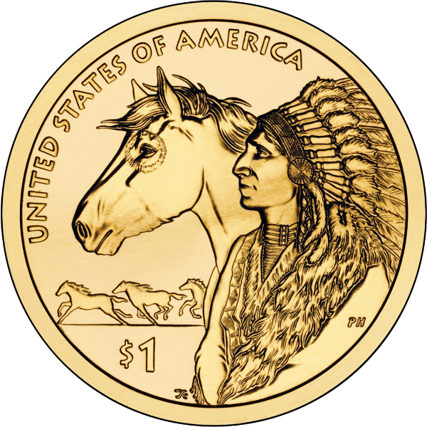 2012 P $1 Native American (Trade Routes) Brass "Golden" Dollar Coin
