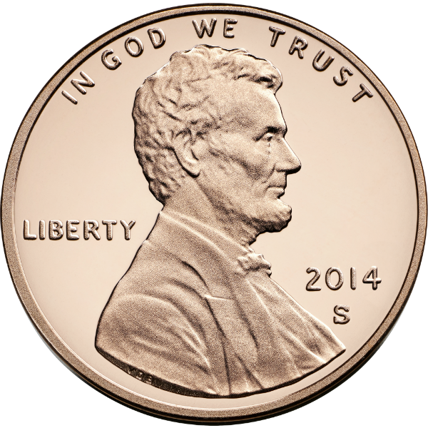 2014 S 1C Lincoln Shield Proof Cent Penny Single Coin