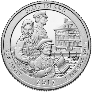 2017 P Ellis Island (New Jersey) 40-Coin Roll ATB America The Beautiful Quarter Single Coin BU