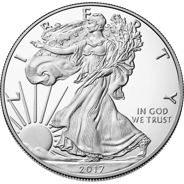 2017 W $1 Silver Eagle 1 oz ASE American BU UNC Business Strike Single Coin
