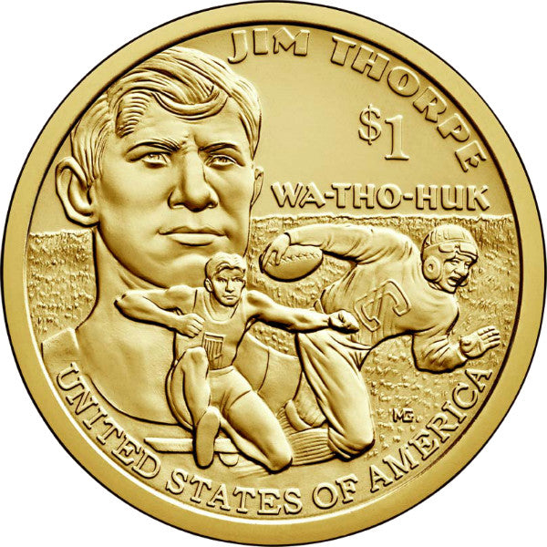 2018P $1 Native American (Jim Thorpe) Golden Dollar Single Coin BU