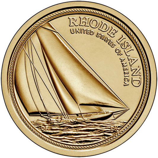 2022 P American Innovation $1 Golden Dollar Single Coin – Rhode Island