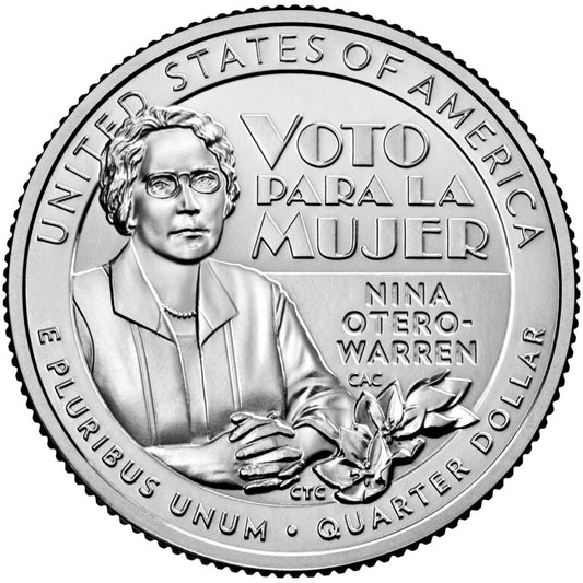 2022 P 25c American Women Quarter Nina Otero-Warren Single Coin BU UNC Uncirculated