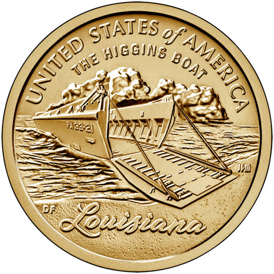 2023 P $1 American Innovation Dollar Single Coin BU UNC Louisiana Higgins Boat WW2
