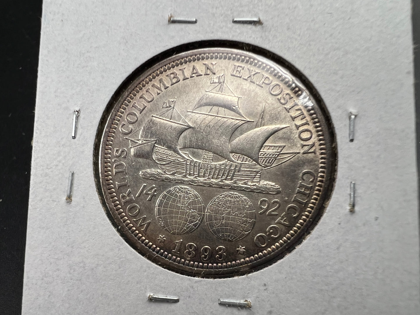 1893 50c Columbian Silver Half Dollar Coin Chicago World's Fair Commemorative Coin XF EF / AU #a