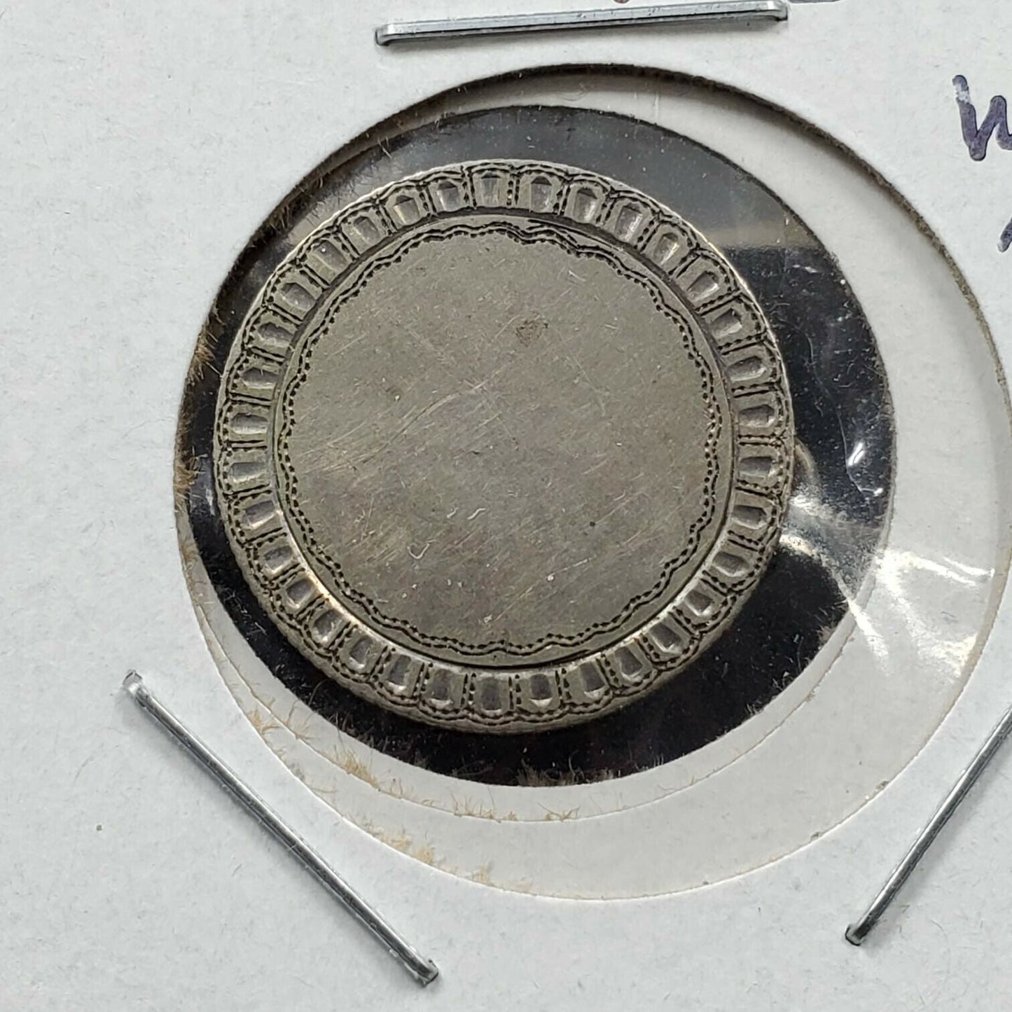 1853 Seated Liberty Dime Engraved Love Token Pendant BLANK VICTORIAN DESIGN