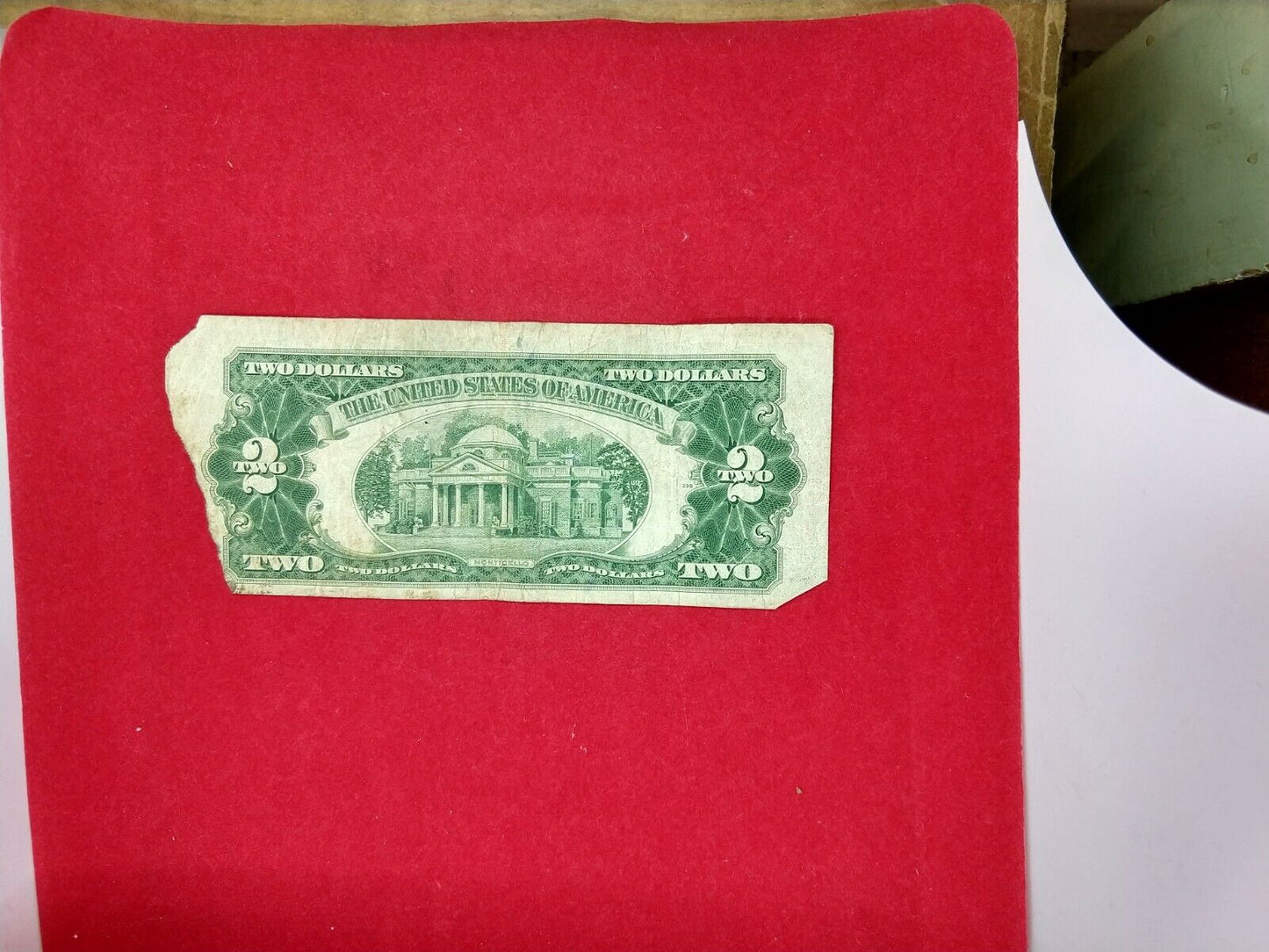 1928 $2 F Legal Tender Note Bill Red Seal 44 44 DOUBLE REPEAT SERIAL NUMBER CIRC