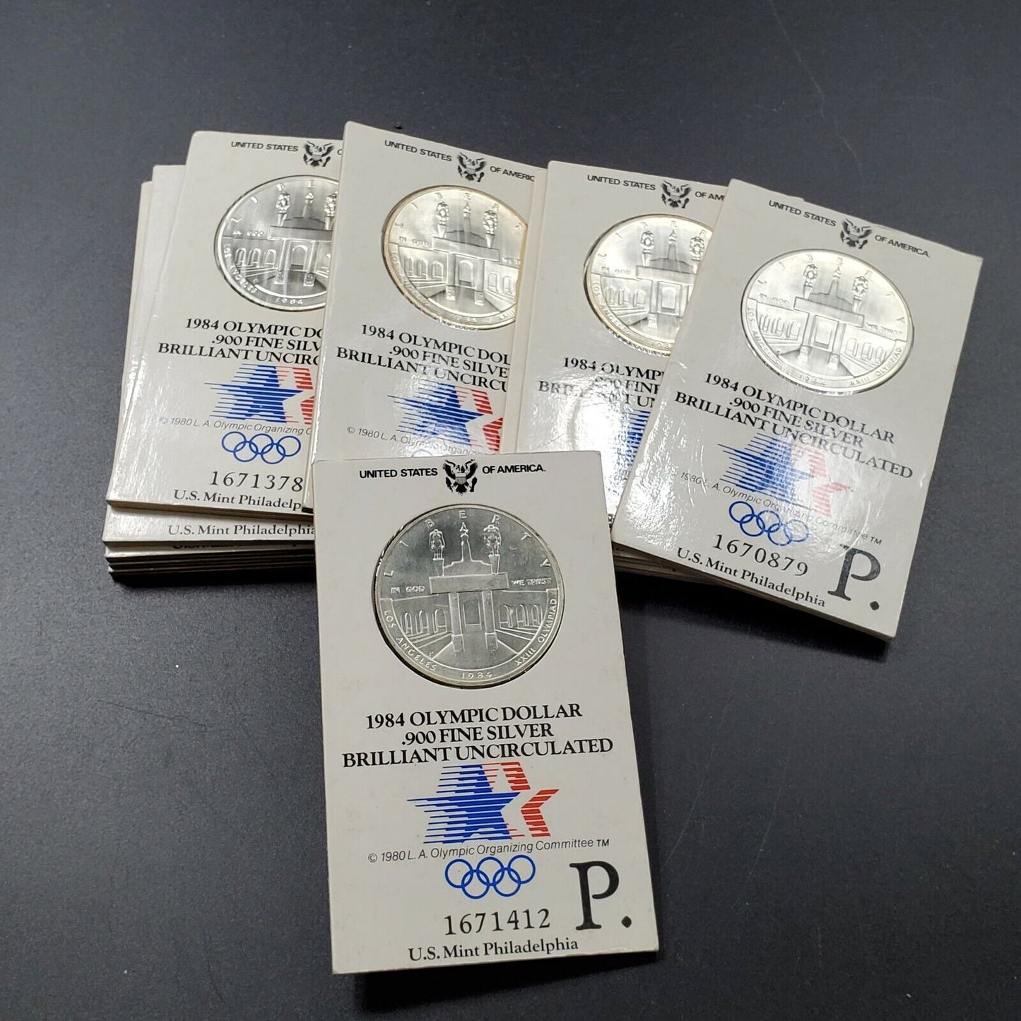 1984 BU LOS ANGELES OLYMPIC SILVER DOLLAR OLYMPICS GIFTCARD PACKADGING GEM UNC