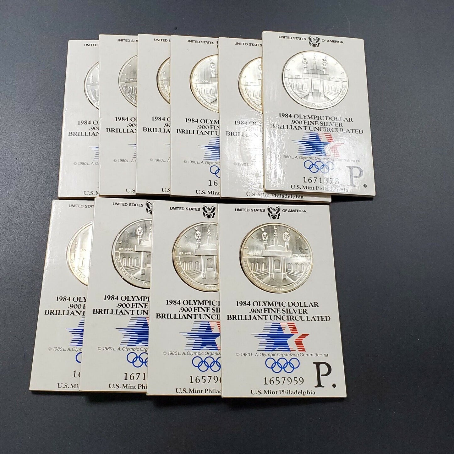 1984 BU LOS ANGELES OLYMPIC SILVER DOLLAR OLYMPICS GIFTCARD PACKADGING GEM UNC