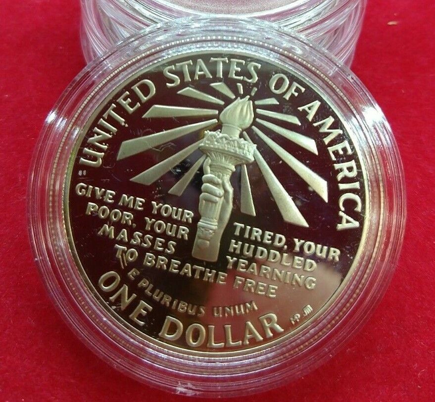 1986 S $1 Proof Statue Of Liberty Ellis Island Silver Commemorative Dollar Coin