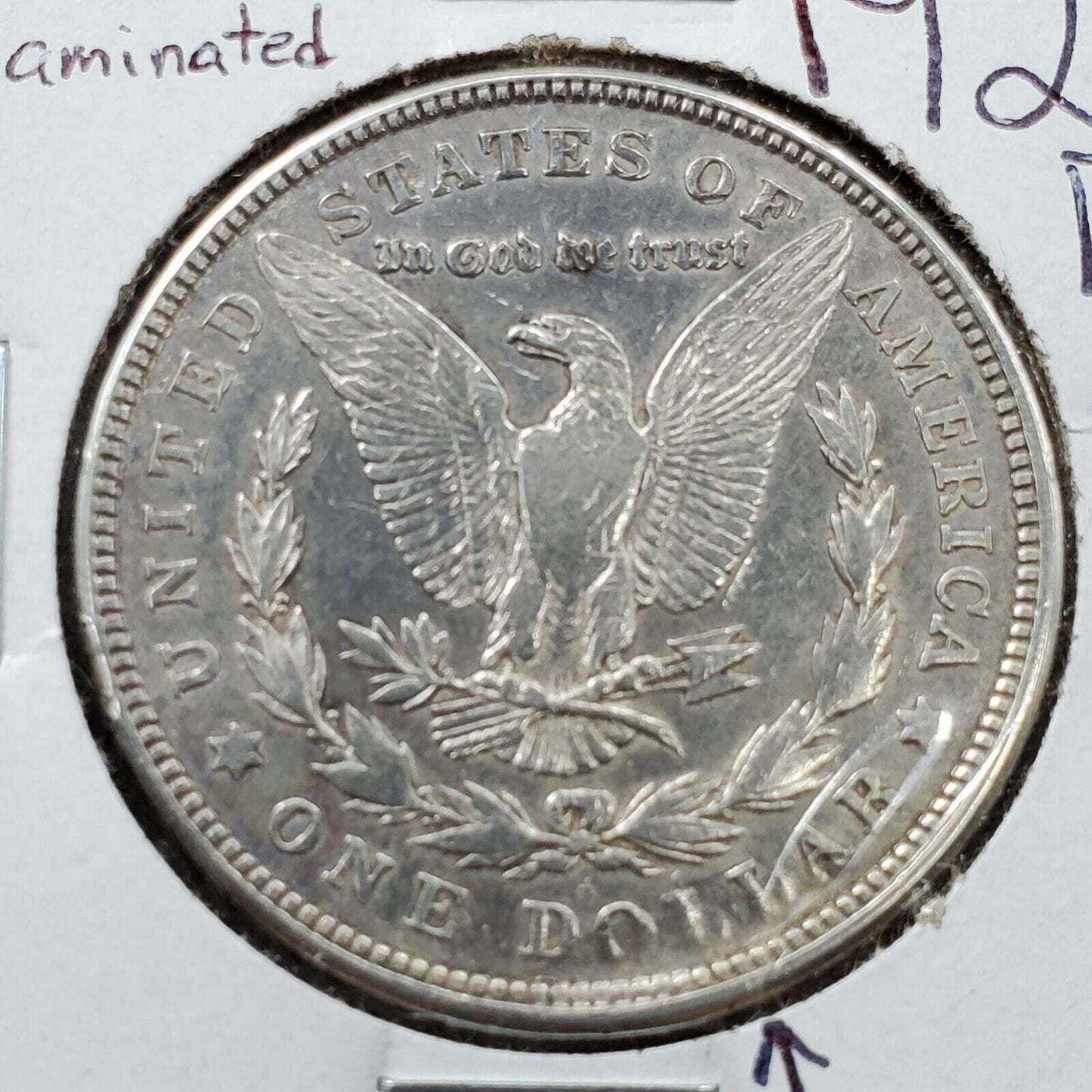 1921 D $1 Morgan Silver Dollar Coin XF CIRCULATED Struck Thru Reverse