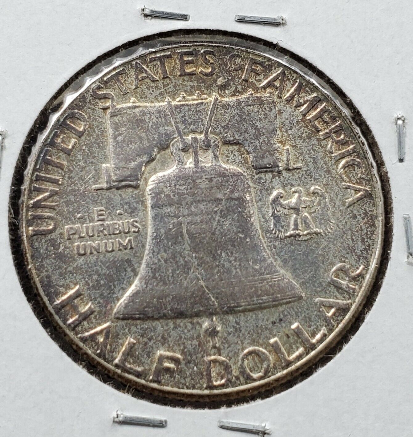1963 Franklin Silver Half Dollar Coin AU circulated Toned