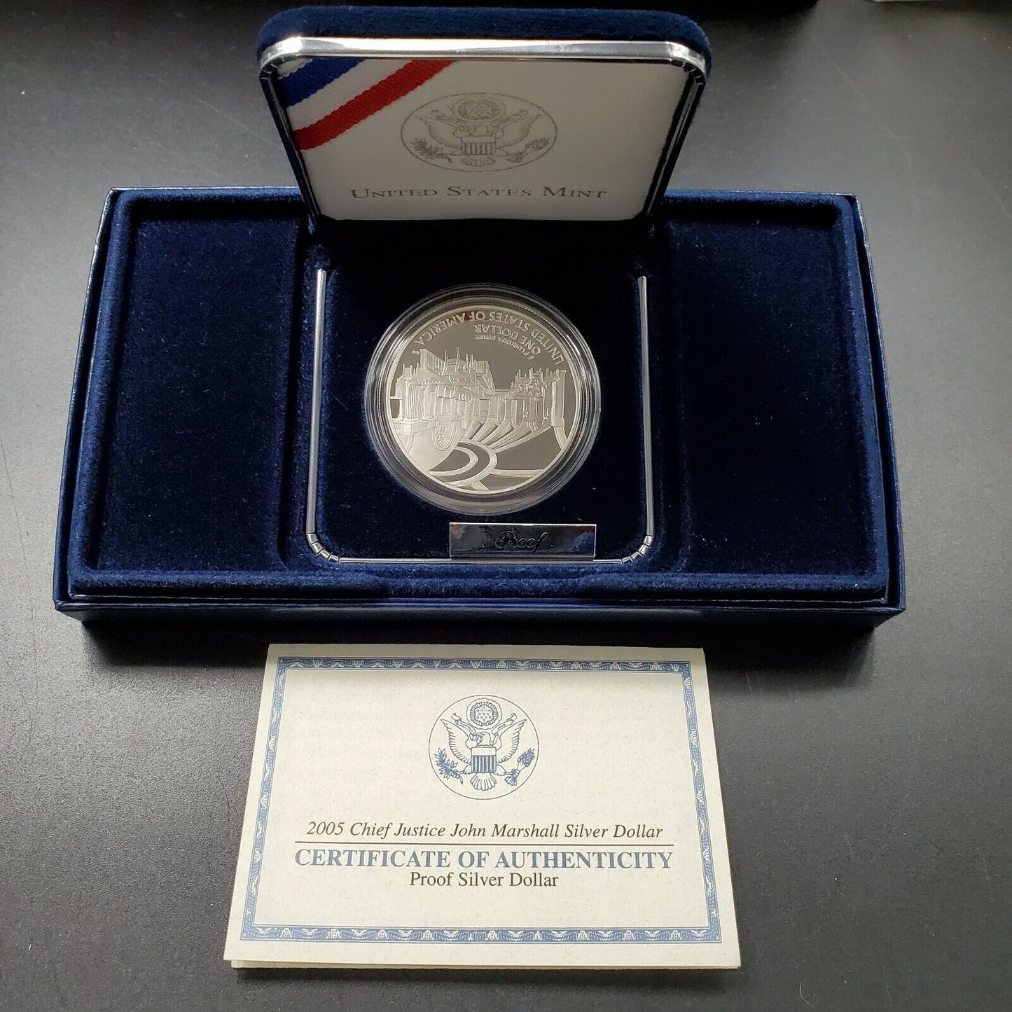 2005 JOHN MARSHALL Commemorative Proof Silver Dollar Coin OGP COA