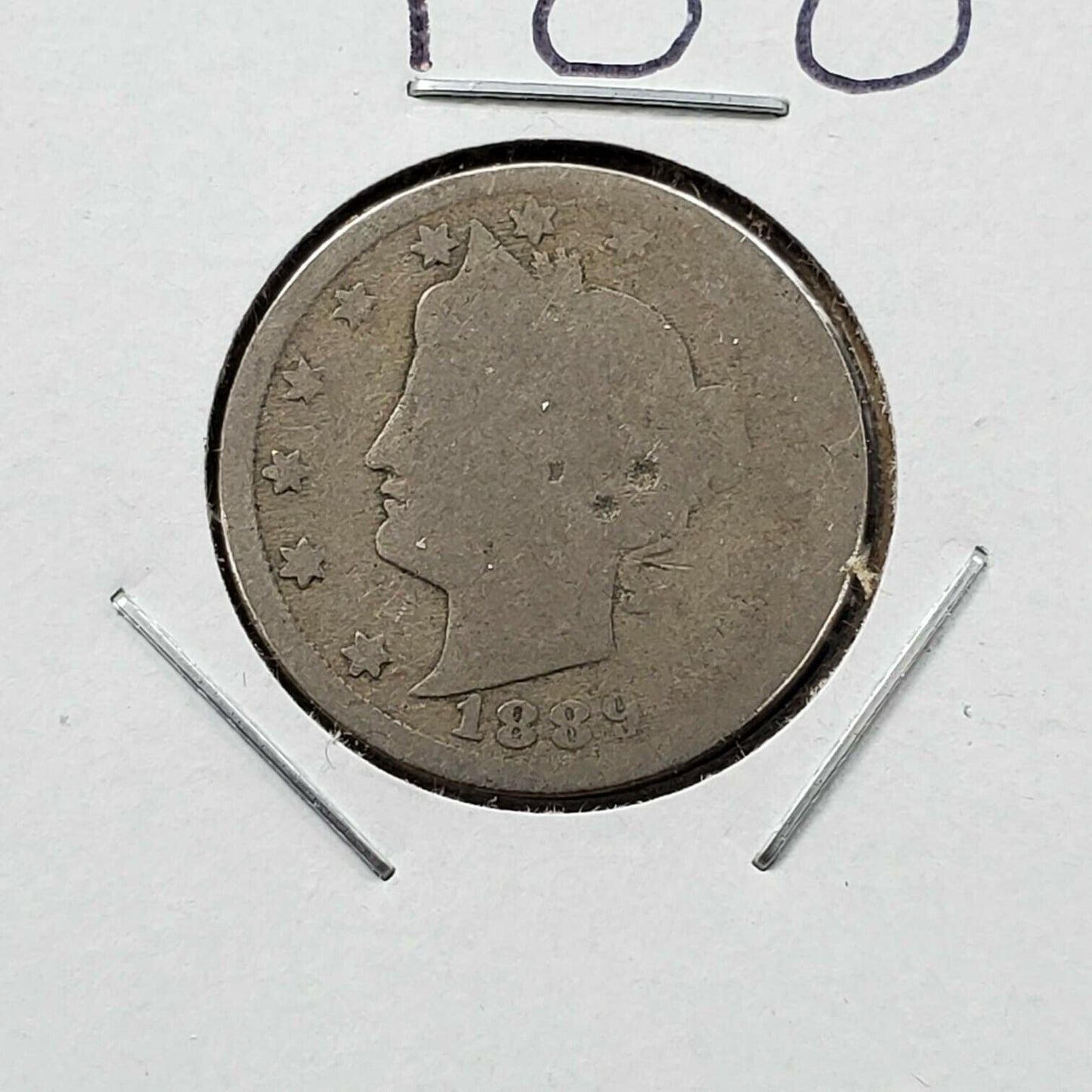 1889 Liberty Head V Nickel Choice AG ABOUT GOOD Circulated