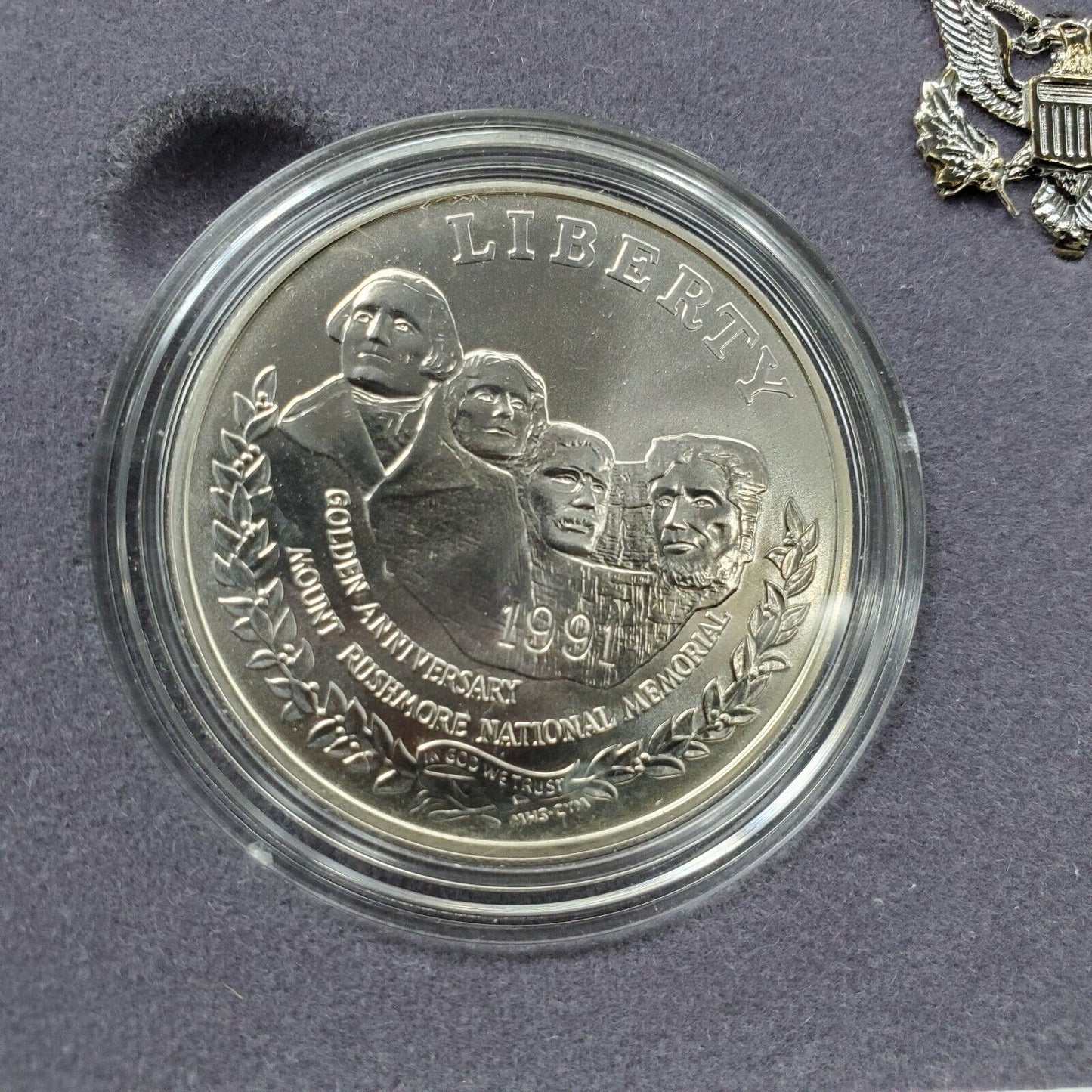 1991 Mount Rushmore Commemorative GEM BU Silver Dollar COIN $1 50C Half Set