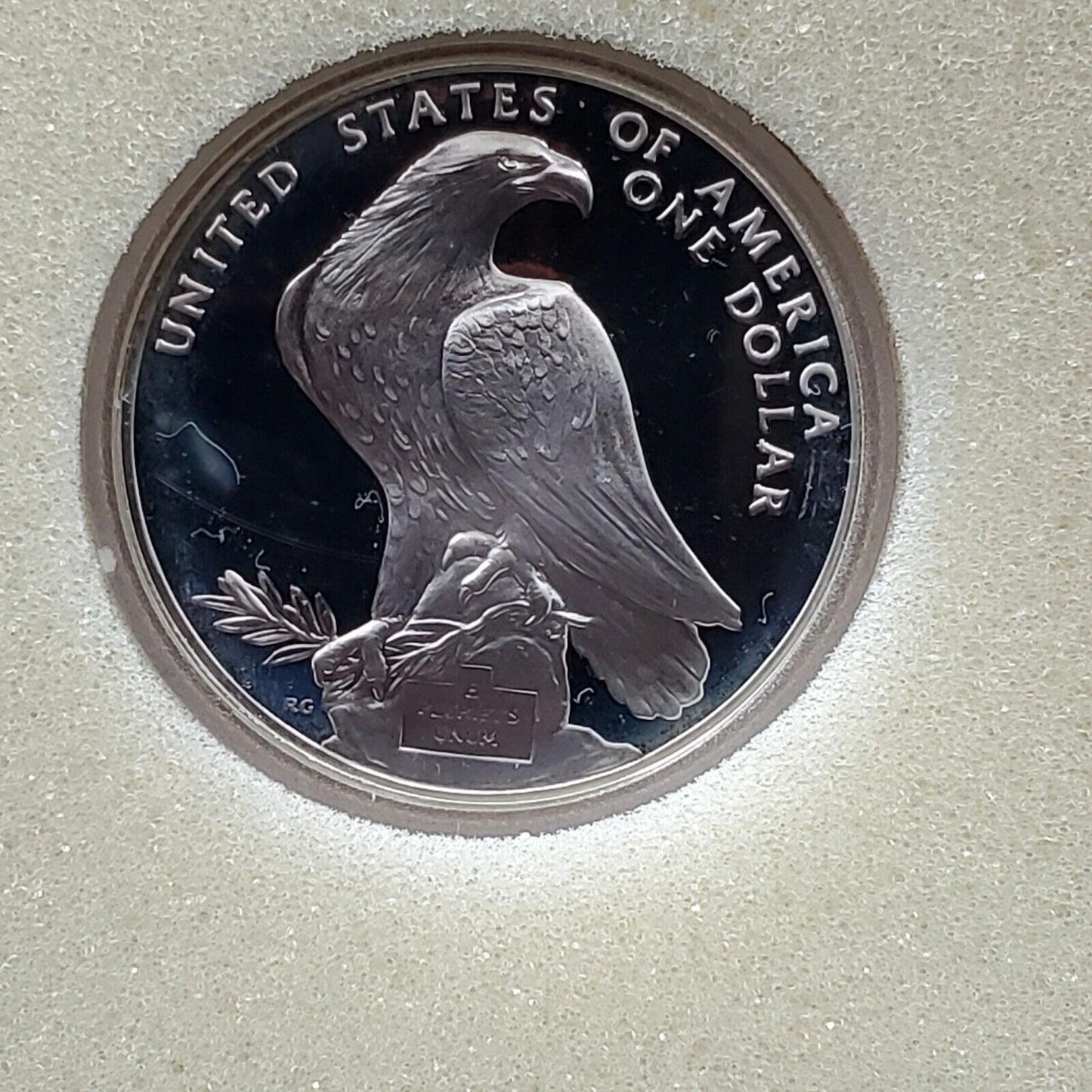 LA Olympiad Coliseum Commemorative 1984 S 90% Silver Dollar Proof $1 Coin IN BOX