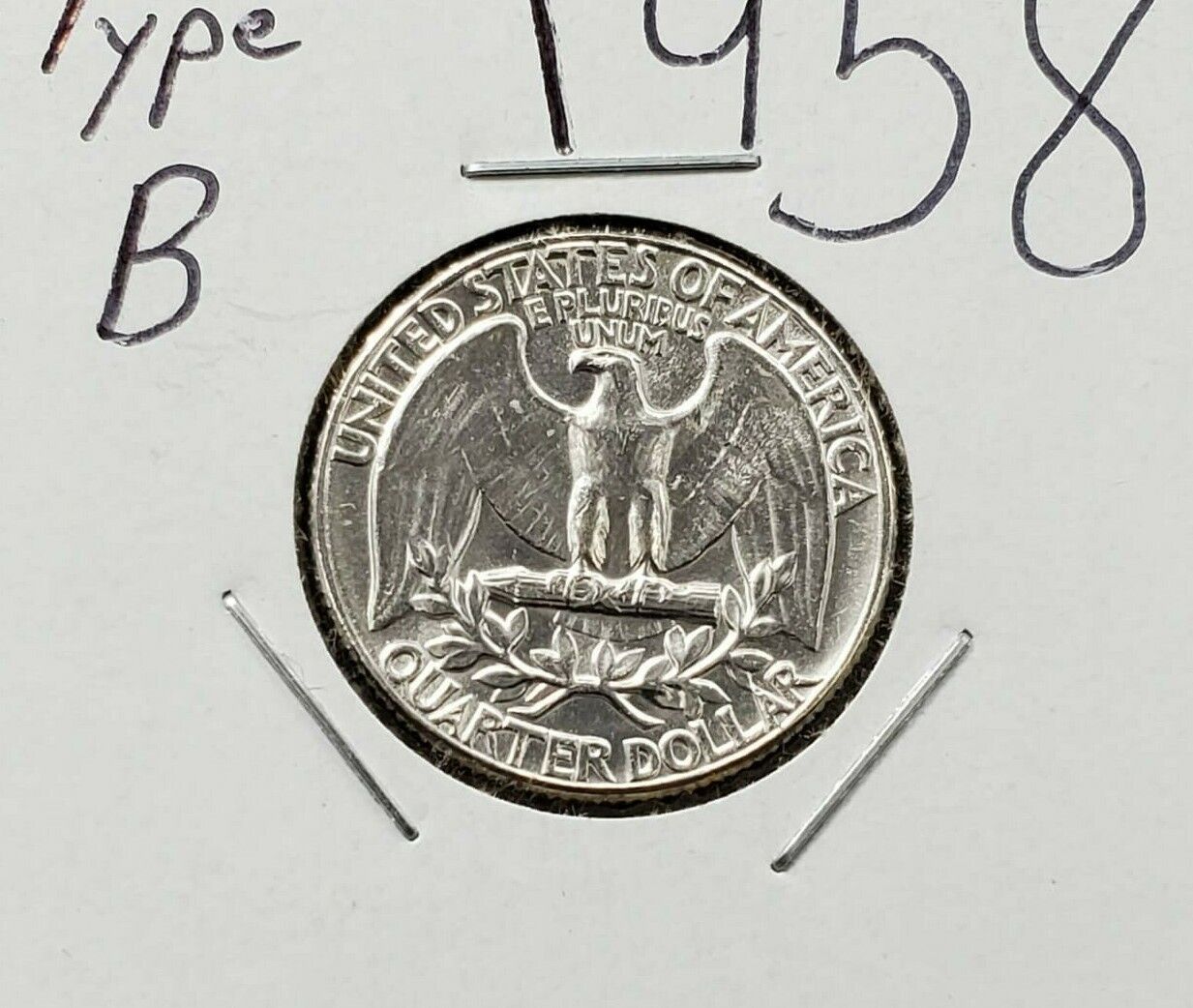 1958 P Type B Proof Die Reverse Washington Silver Quarter Coin Choice / Gem BU