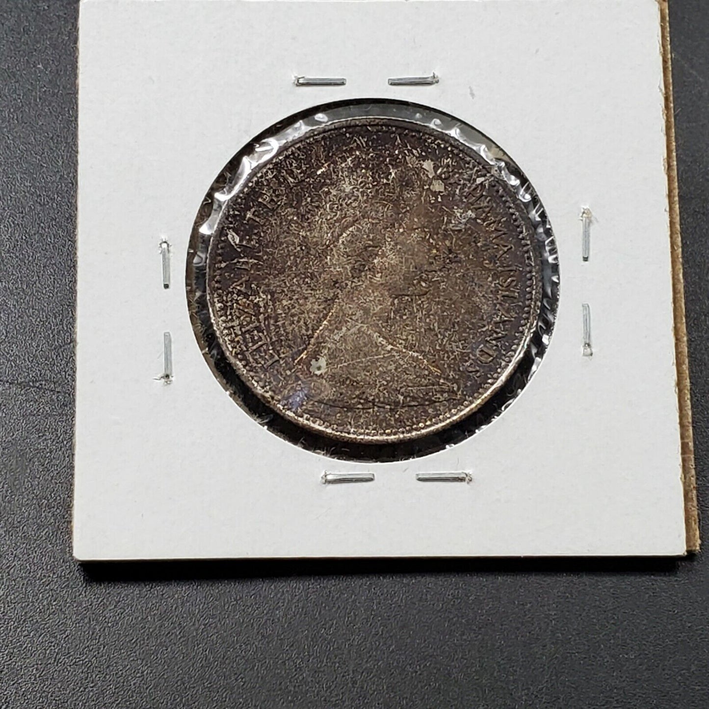 1966 BAHAMAS FIFTY 50 CENTS SILVER UNC GORGEOUS DEEP COLOR TONED CHOICE BU