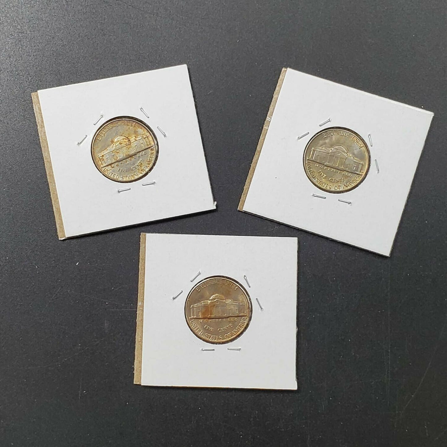 ESTATE LOT 3 EARLY CH AU TO GEM BU JEFFERSON NICKEL 5C COINS NICE TONING TONER 5