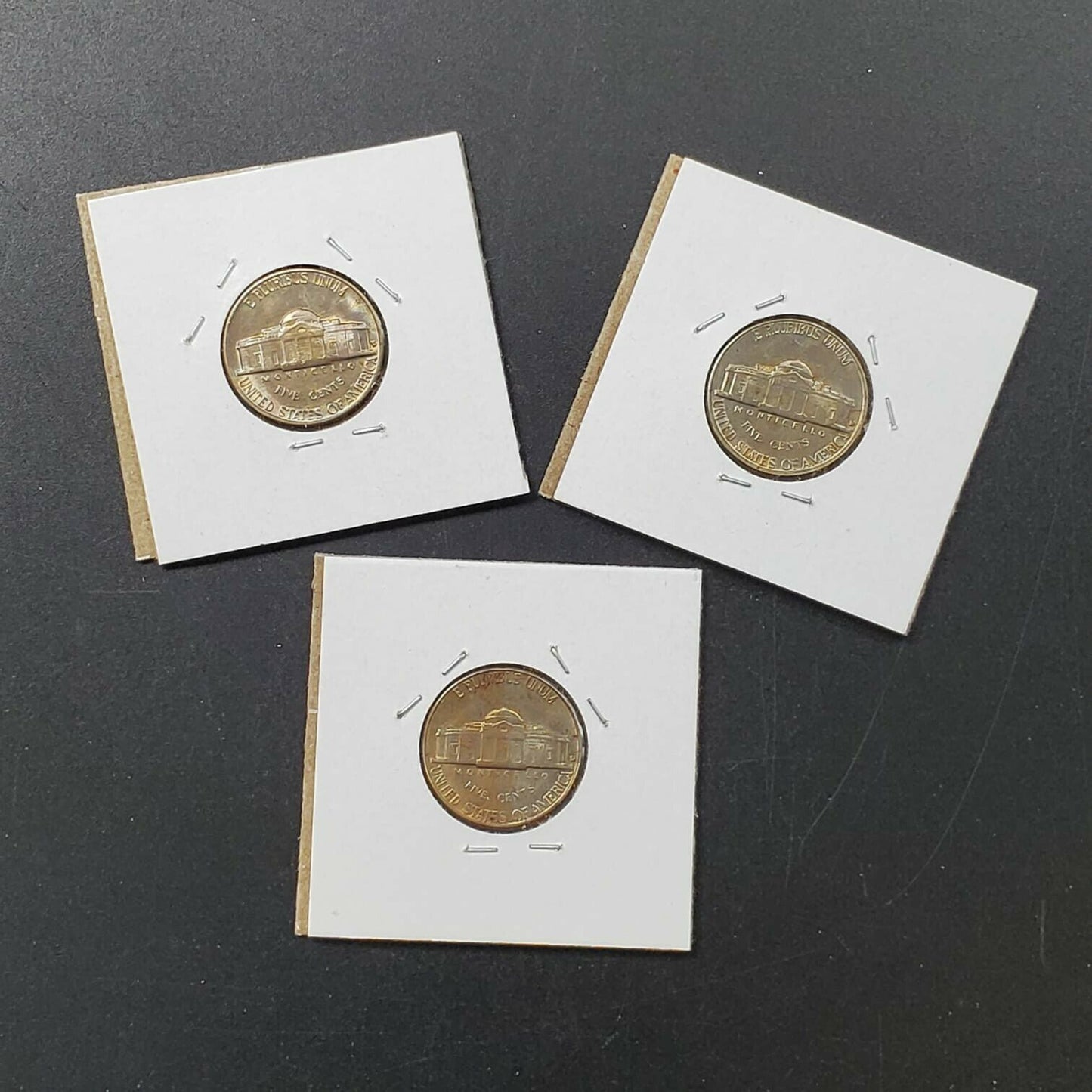 ESTATE LOT 3 EARLY CH AU TO GEM BU JEFFERSON NICKEL 5C COINS NICE TONING TONERS